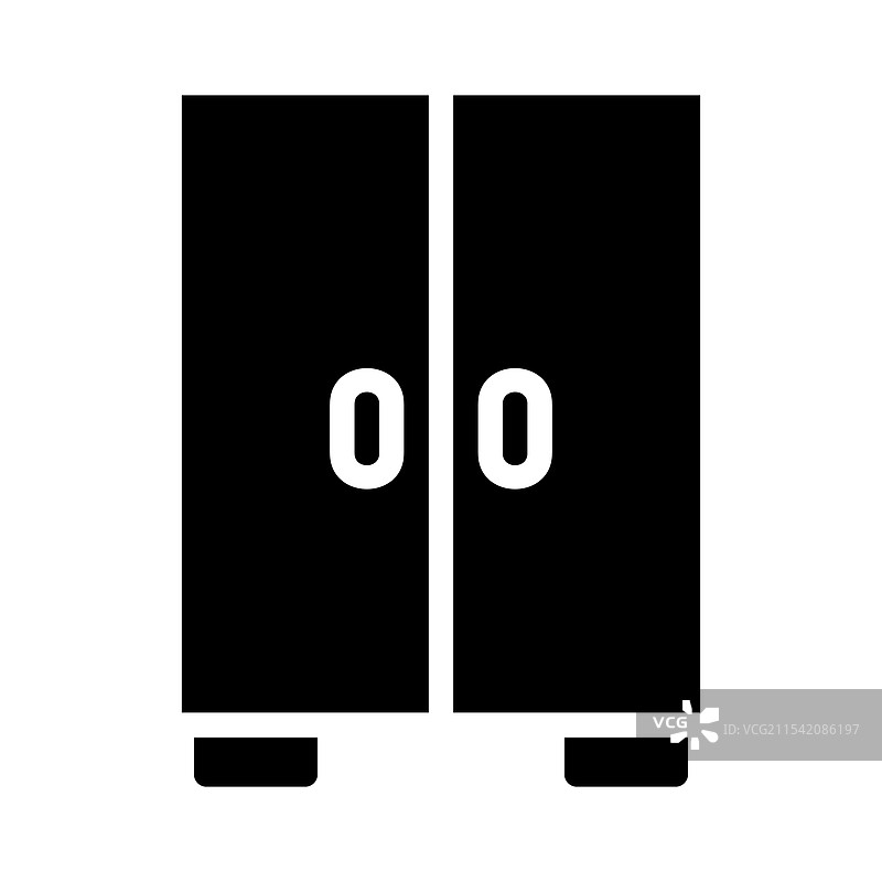 封闭的黑色衣柜图标，存储概念图片素材