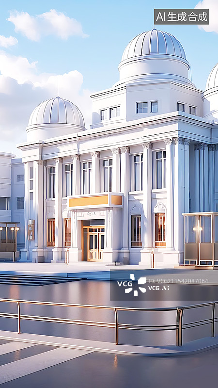 【AI数字艺术】3d西式街道建筑图片素材
