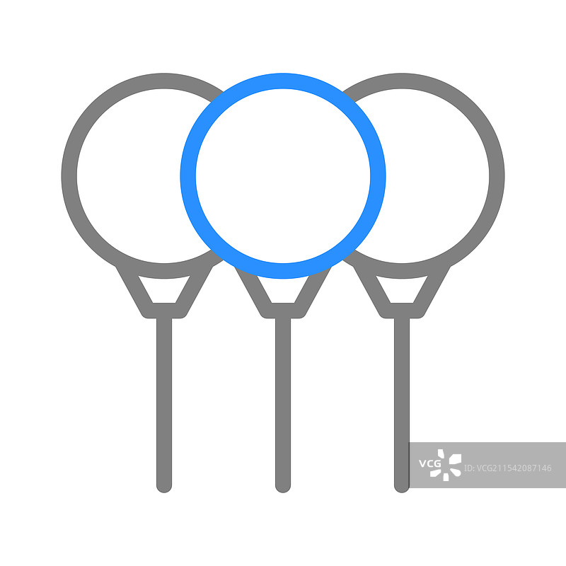 三个气球图标，庆祝派对的概念图片素材