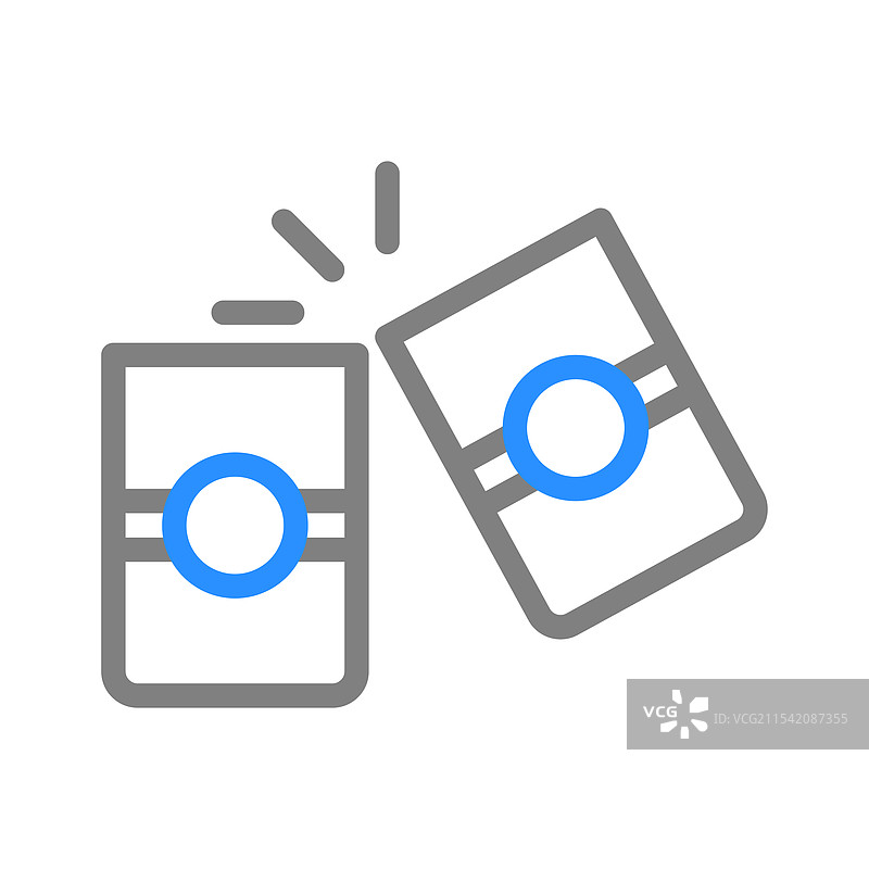 两个罐子碰杯，庆祝派对的概念图片素材