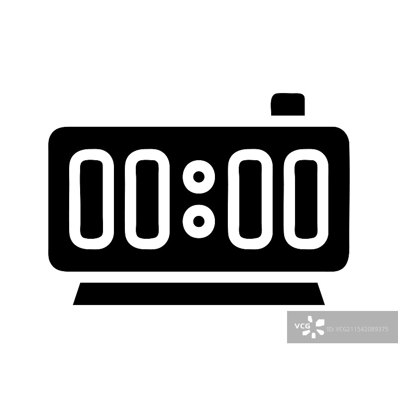 数字闹钟显示午夜的概念图片素材