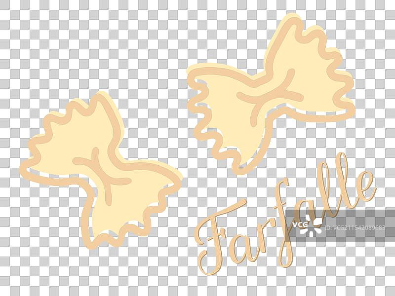 两个蝴蝶面形状和手写字母图片素材