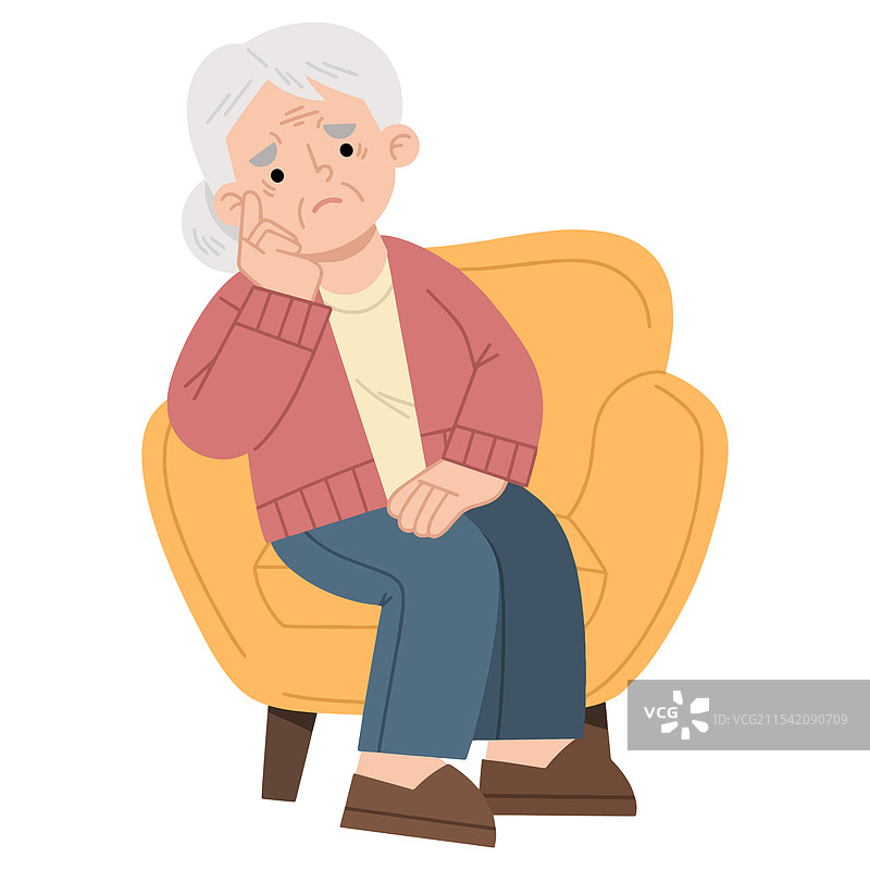 一位感到悲伤和孤独的老妇人图片素材