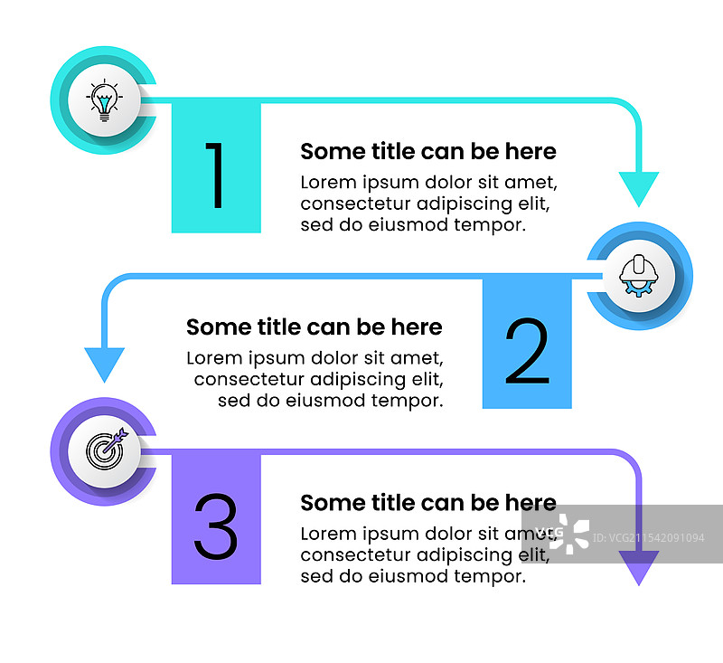 信息图模板，带有三个圆圈和图片素材