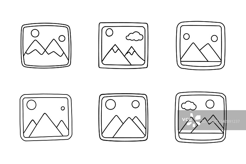 剪贴画中的图标轮廓集合图片素材