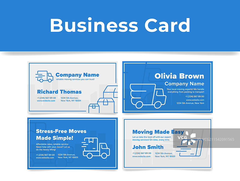搬家服务名片设计模板图片素材