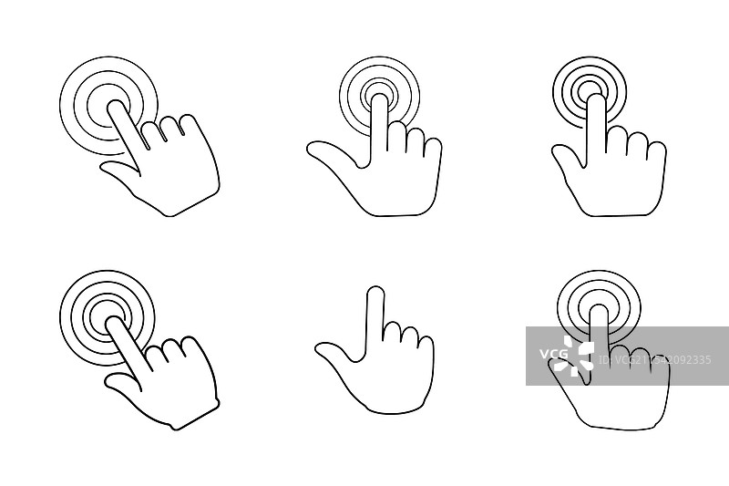 手点击图标集，剪影风格图片素材