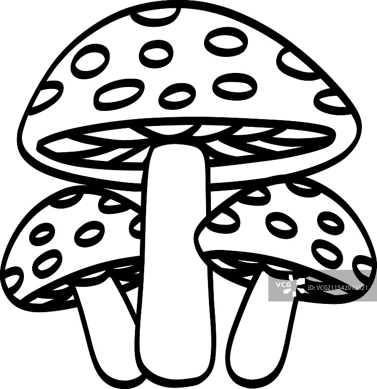 蘑菇轮廓图绘制图片素材