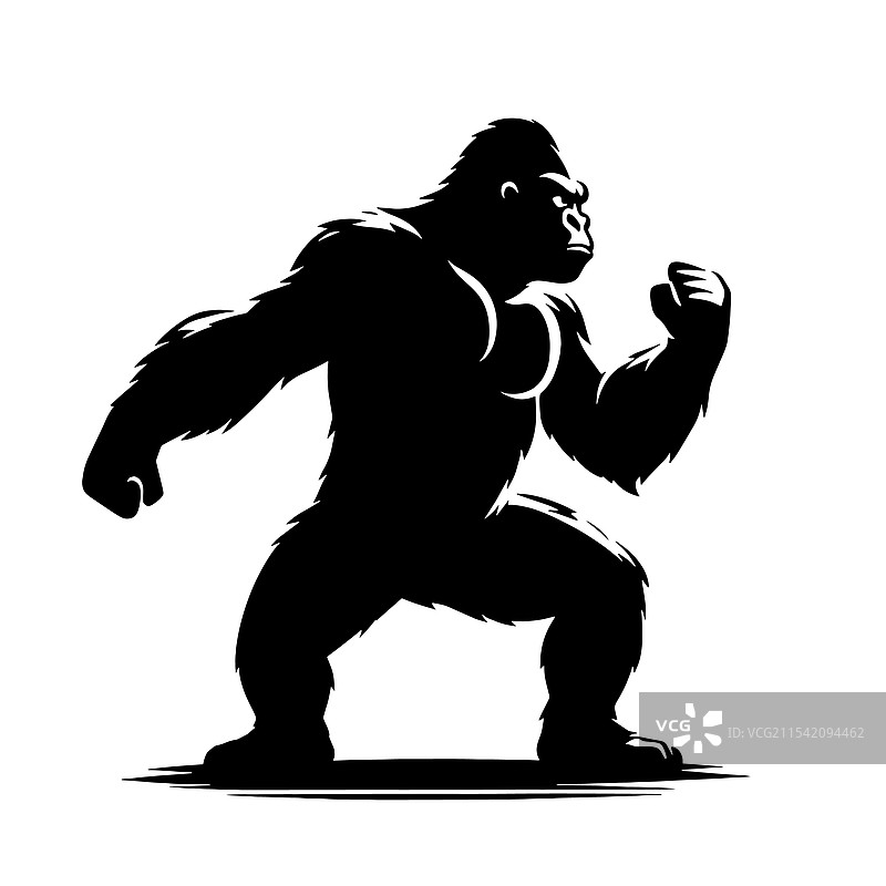 强大的大猩猩剪影图片素材