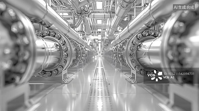 【AI数字艺术】石油天燃气输送管道，化工厂炼油厂设备图片素材