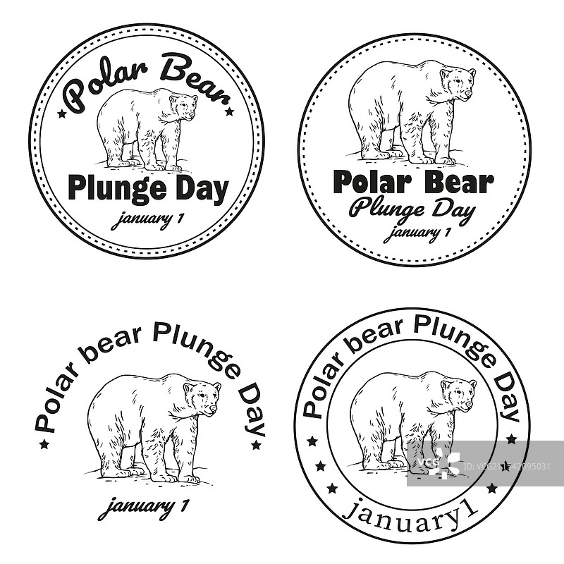 北极熊潜水日横幅贺卡图片素材