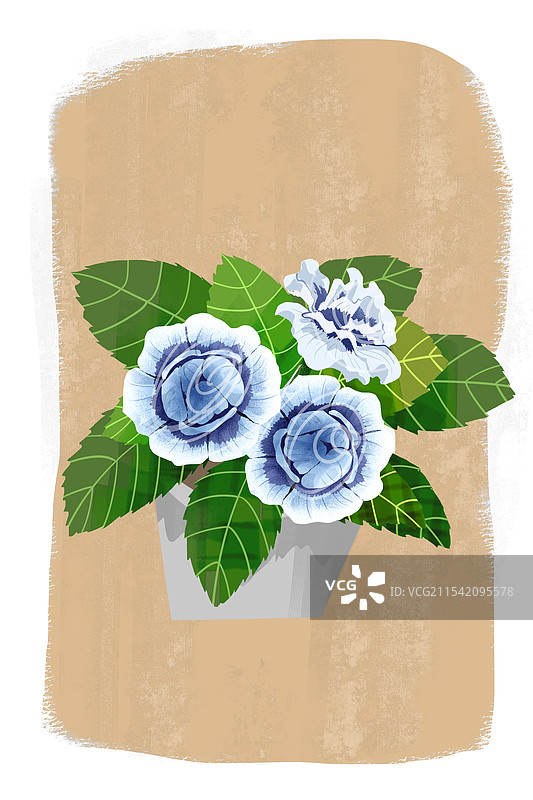 春夏季花卉大岩桐插画图片素材