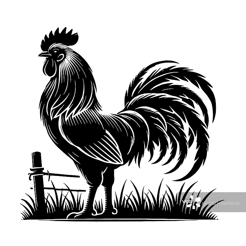 黑色公鸡图片素材