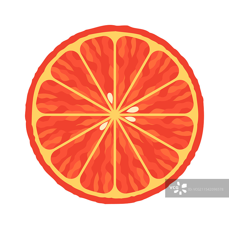 新鲜橙子切片的俯视图，带有种子图片素材