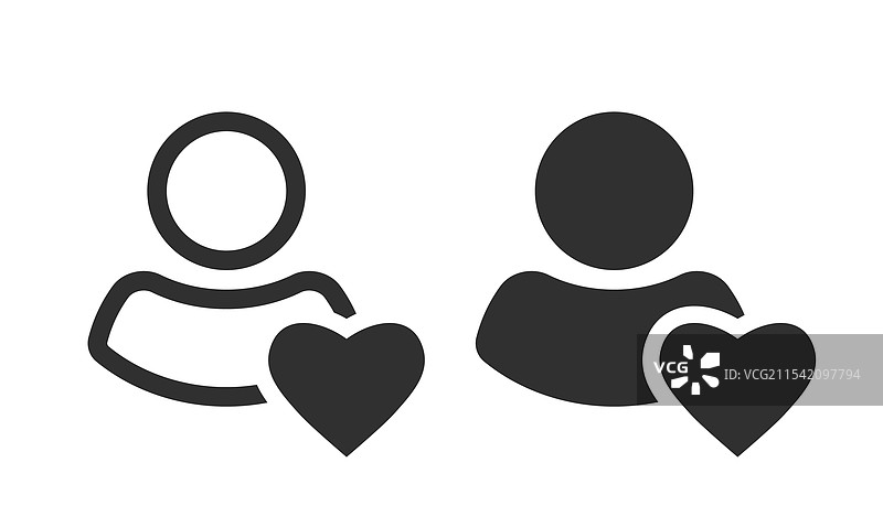 遗留用户联系图标，人物爱心标志图片素材