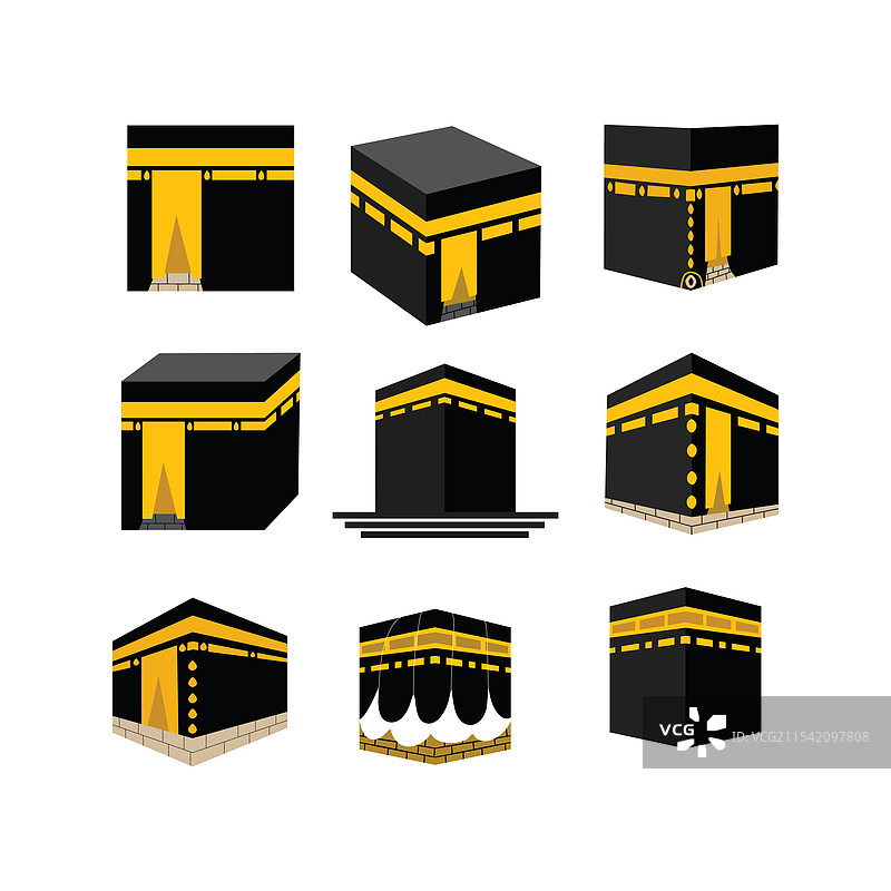 风格化的卡巴集合图片素材