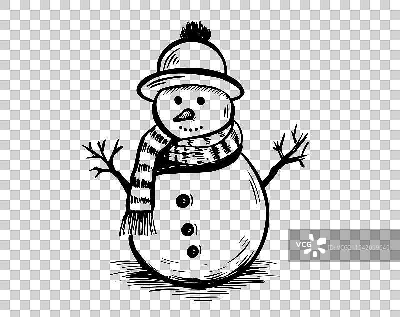 手绘雪人图片素材