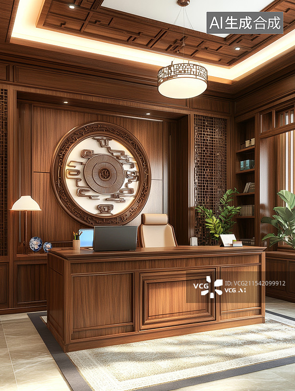 【AI数字艺术】现代简约办公桌会议室图片素材