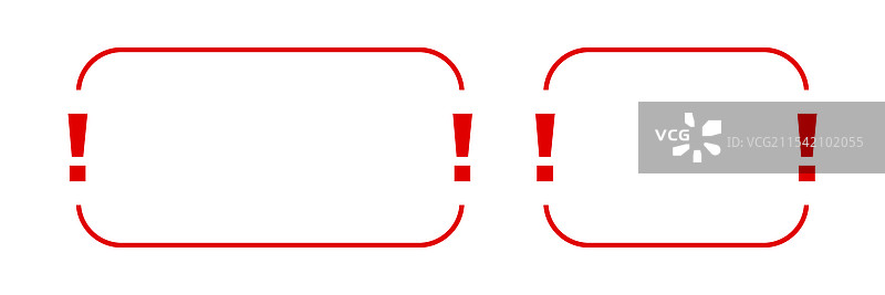 红色矩形内的感叹号图片素材