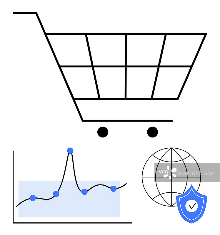 数字零售增长数据分析全球覆盖范围图片素材
