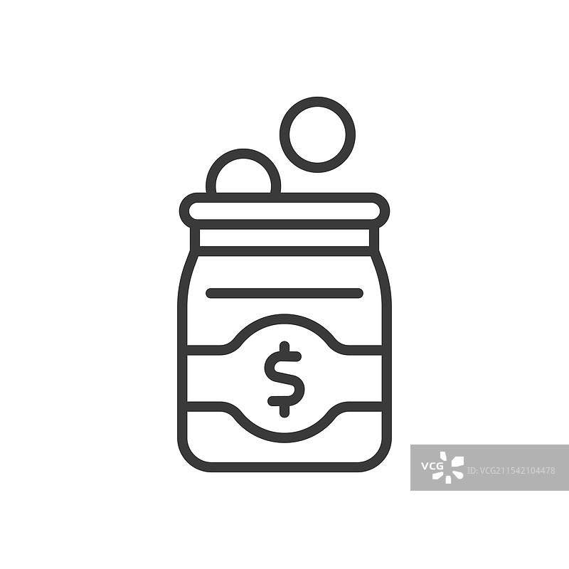 慈善罐图标，线条设计的慈善罐图片素材