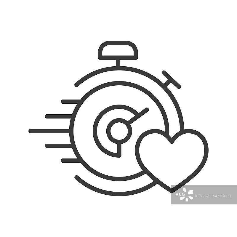 快速心率图标，线条设计的快速心脏图片素材