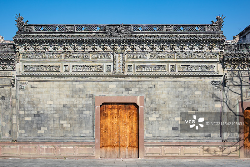 盐务称放局老宅门 古宅门 古门 砖雕台门 江南 传统建筑 海宁市盐官镇 潮乐之城 盐官古镇 盐官古城图片素材