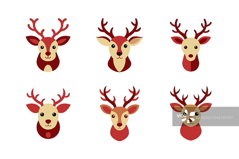 圣诞驯鹿头艺术套件图片素材