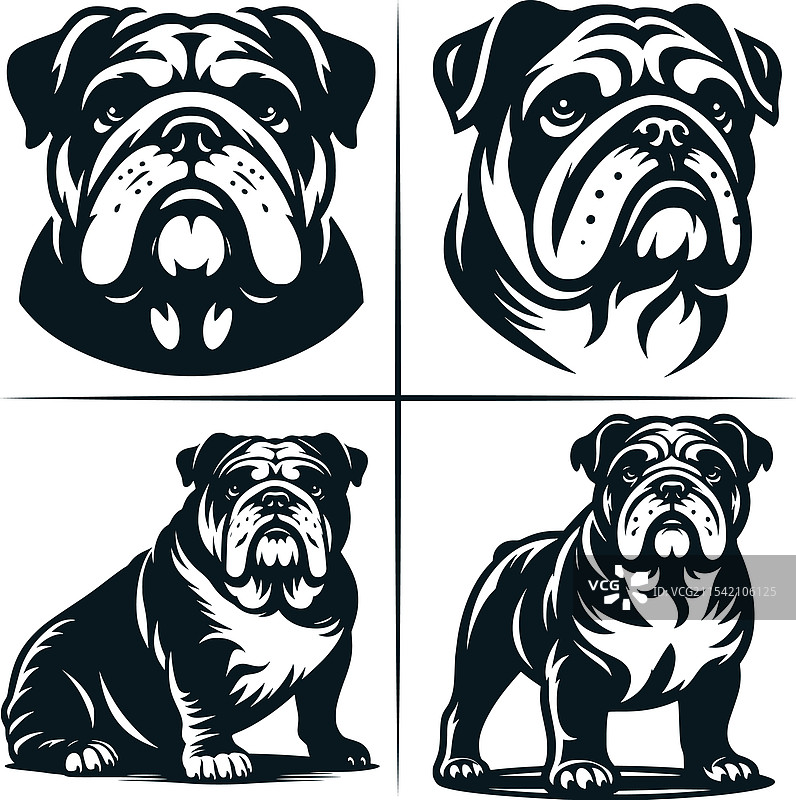 英式斗牛犬小狗剪贴画图片素材