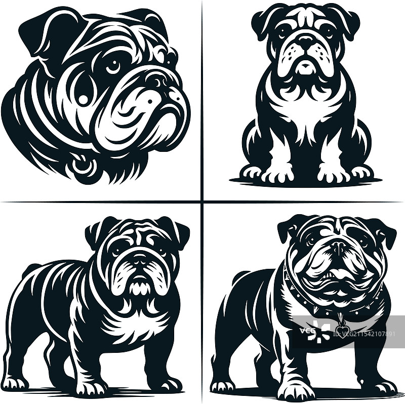 英式斗牛犬小狗剪贴画图片素材
