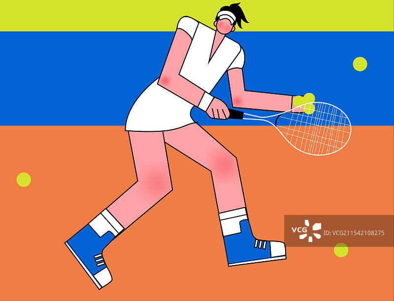 运动网球扁平插画图片素材
