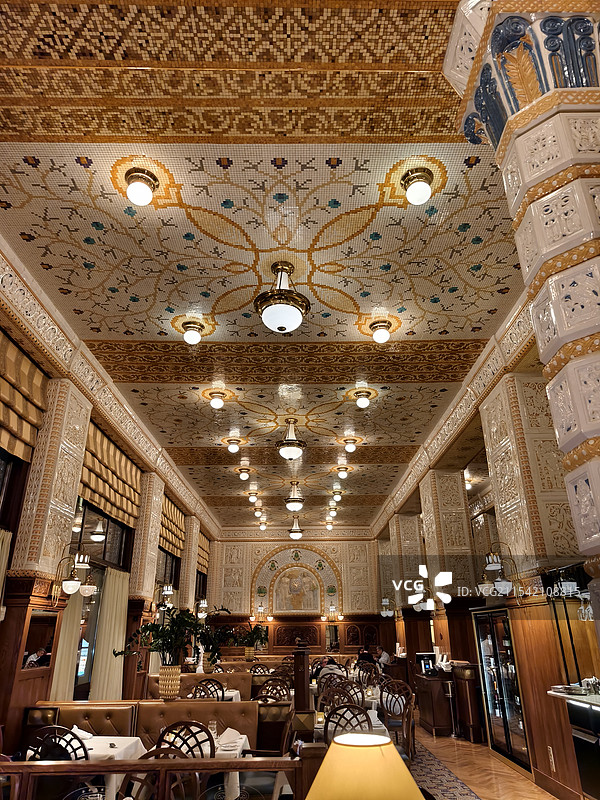 捷克布拉格～富丽堂皇的帝国咖啡馆，网红打卡地图片素材