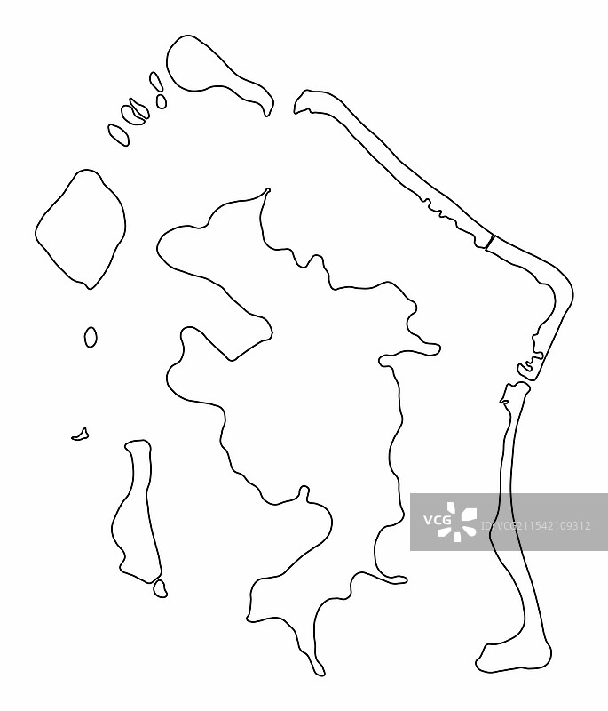 博拉博拉岛轮廓地图图片素材