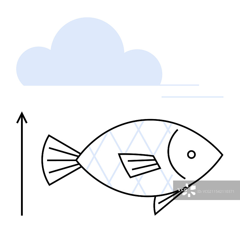 脱离水域的鱼，自然与...的交汇点图片素材