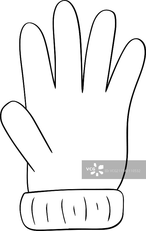 手绘衣物的手套图形线条符号图片素材