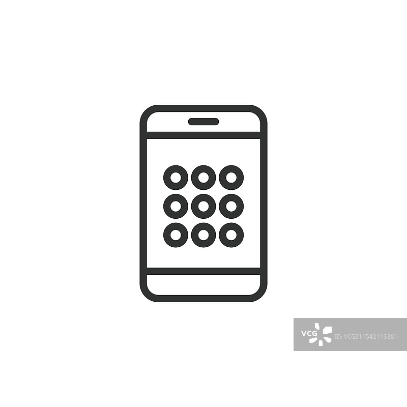 手机安全图形钥匙图标线条设计图片素材