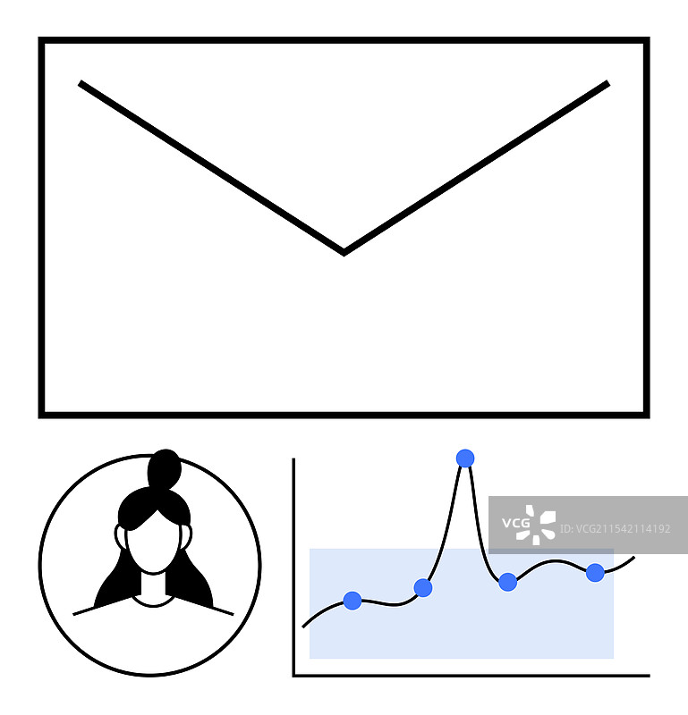 沟通与数据分析信封简介图片素材