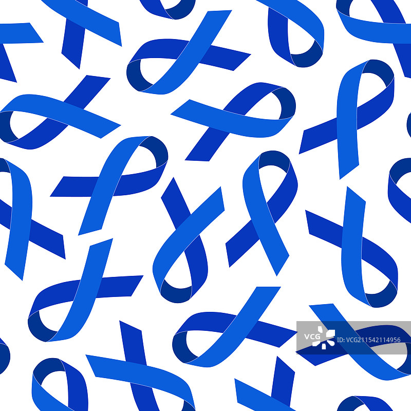 无缝图案与蓝色丝带前列腺图片素材