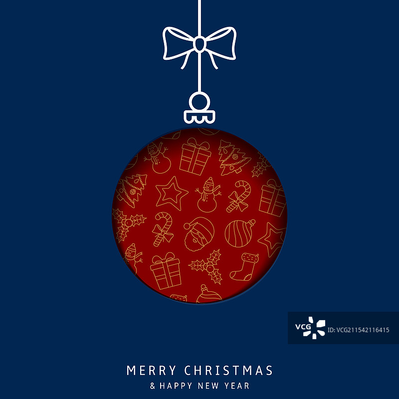 新年贺卡模板剪纸设计图片素材