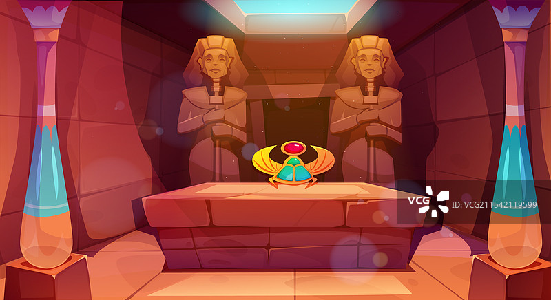 古埃及金字塔内部法老墓葬图片素材