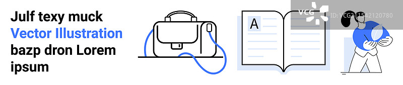 专业学习工具，包括打开的书包图片素材