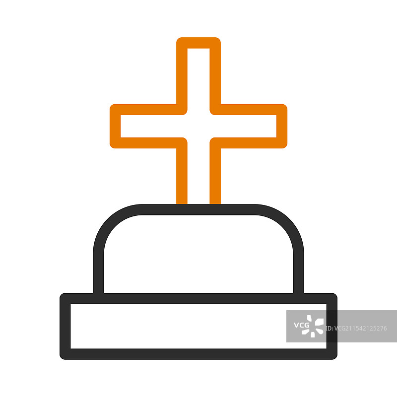 墓碑与十字架图标，象征死亡的概念图片素材