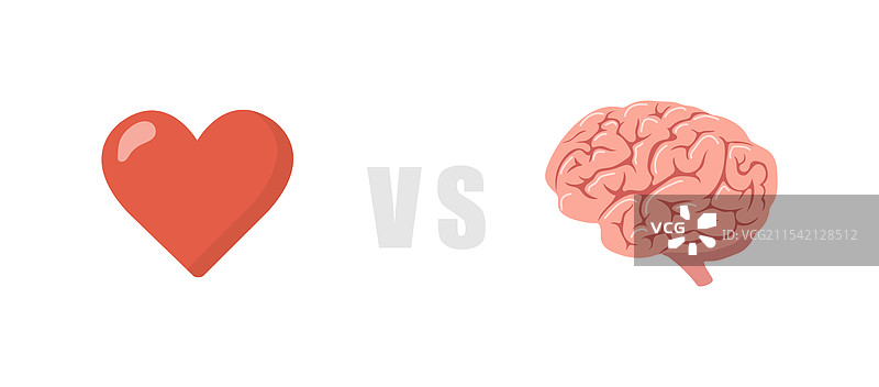 大脑与心脏的逻辑与情感选择概念图片素材