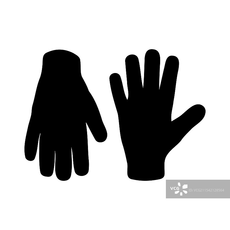 冬季工作手套的剪影图片素材