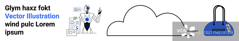 机器人在全息屏幕上分析数据图片素材