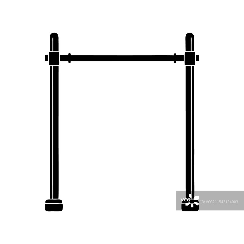 健身器材引体向上杆剪影图片素材