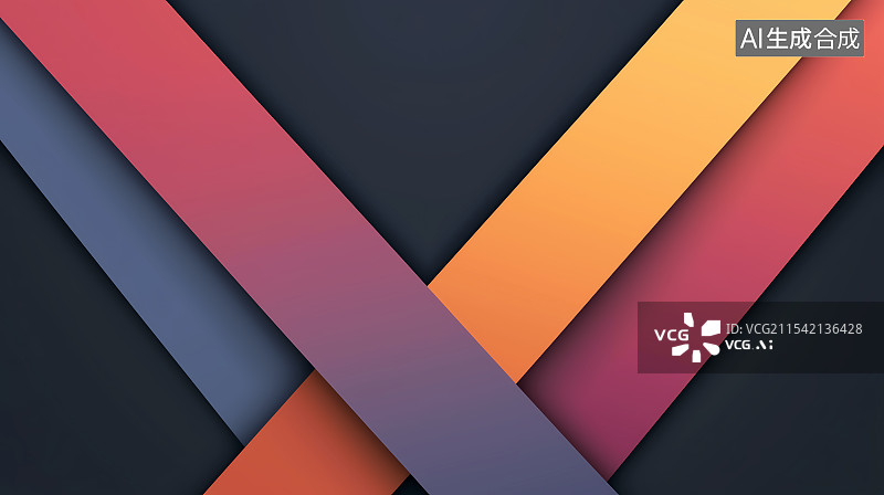 【AI数字艺术】彩色V字科技背景图片素材