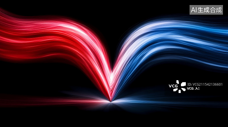 【AI数字艺术】彩色V字科技背景图片素材