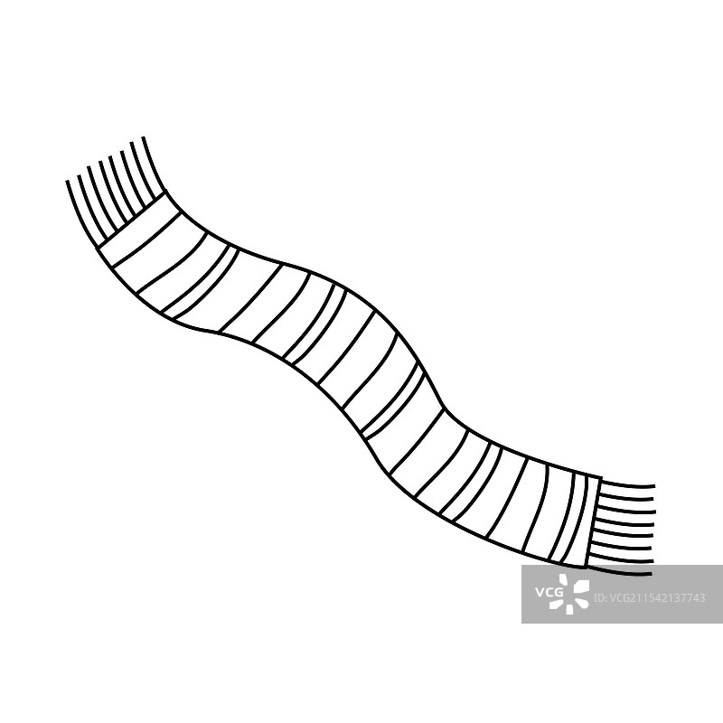 温暖的条纹针织围巾，孤立展示图片素材