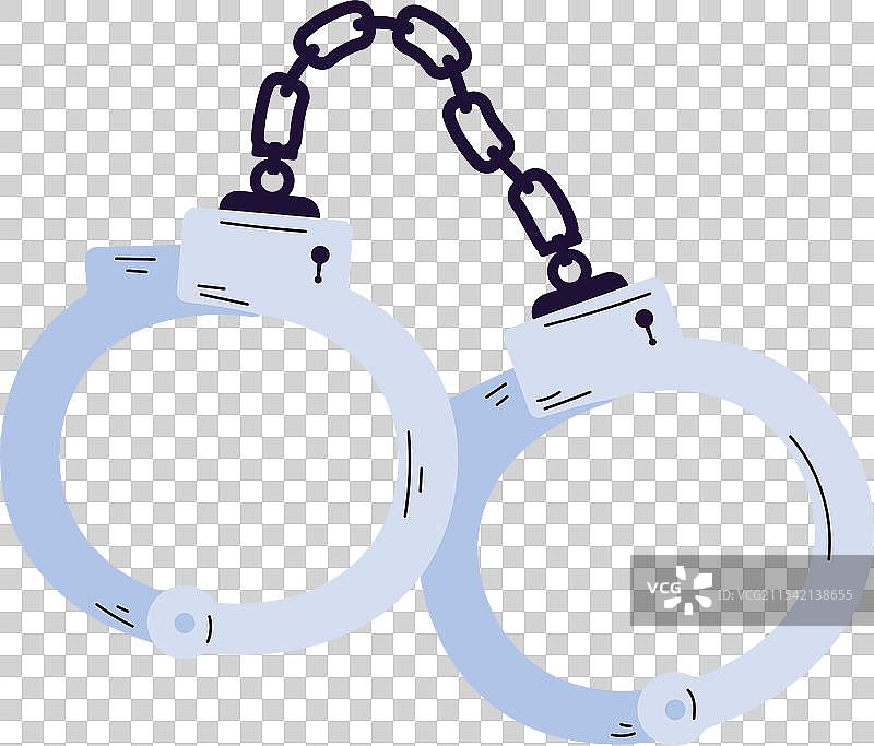 闭合的手铐警用设备图片素材